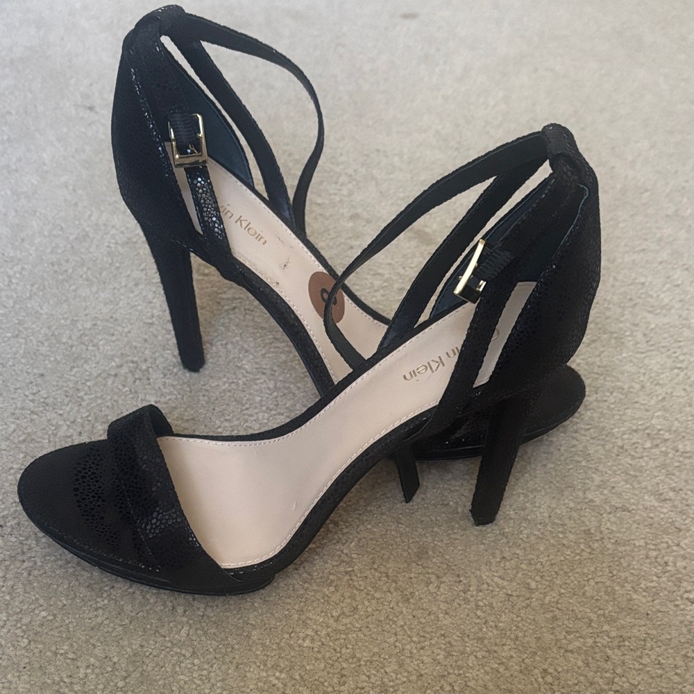 Calvin Klein Strappy Platform Black Heels